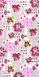 Полотенце вафельное с петелькой Кустовые розы (розовый)